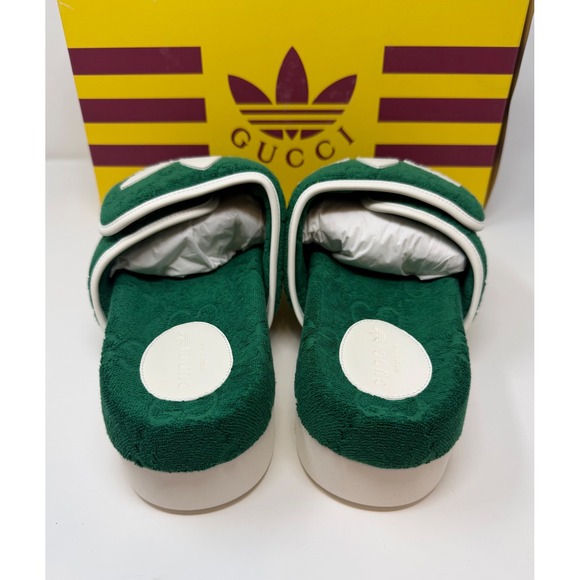 Gucci X Adidas GG Platform Sandal Green Size 12 US 11 EU